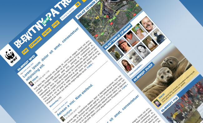 Blog wolontariuszy WWF, tak wyglądał projekt graficzny